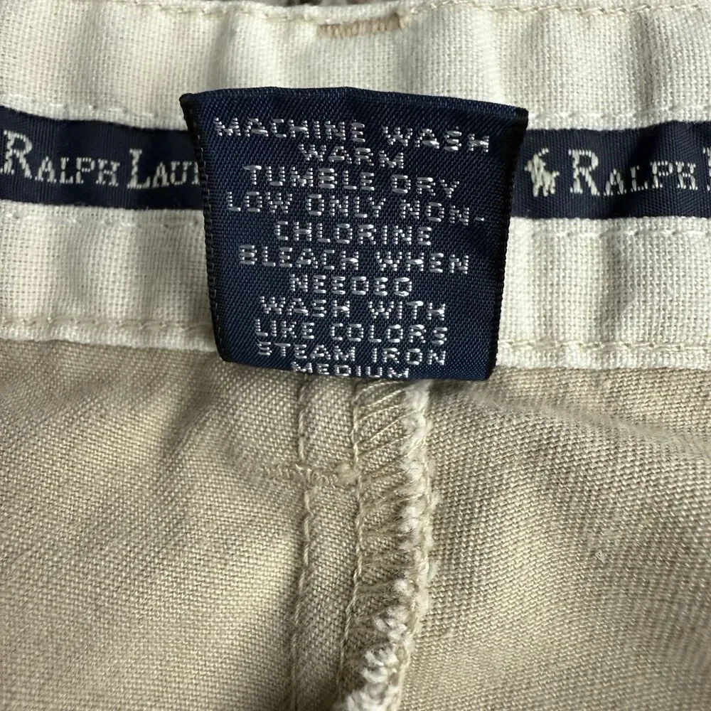 Vintage Polo Ralph Lauren Pants Khaki Pleated Chino Mens 38x30 USA 90s